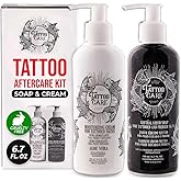 Tattoo Care Tattoo Aftercare Kit - Cream and Soap for Healing, Protecting and Brightening New and Old Tattoos - Cruelty-Free (KIT 6.7 fl OZ each)