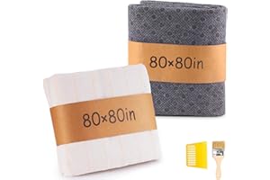 Riiai 80" x 80" Overlocking Primary Tufting Cloth with Marked Lines and 80'' x 80'' Rug Backing Non-Slip Rug Pad Fabric, Rug Tufting Cloth Kit with Monk Cloth and Backing Fabric,Tufting Supplies