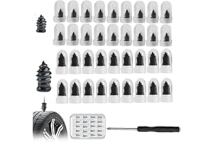 GENERIC 40pcs Tire Repair Rubber Nails Screws Kit,Screw in Tire Repair Plugs Screwdriver with 2 Sizes,Self Sealing Rubber Flat Vacuum Tire Screw Plug Repair Mending Nail Kit for Car Motorcycle Truck Tractor