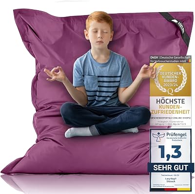 LAZY BAG XL 250L Beanbag Cushion Armchair for Kids & Adults - Violet