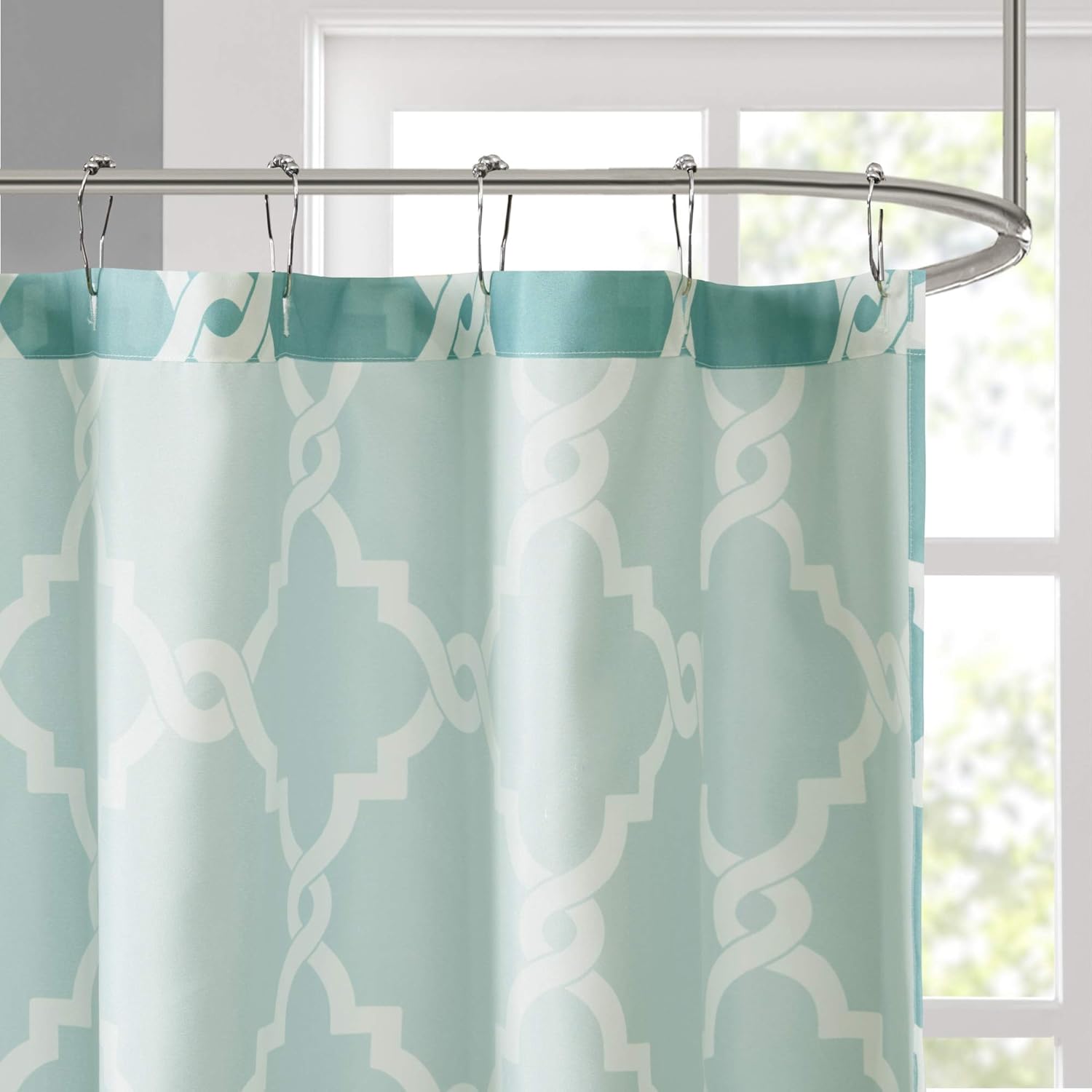 Madison Park MPE70082 Shower Curtain, 72x72, Aqua eBay
