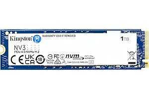 Kingston NV3 1TB M.2 2280 NVMe SSD | PCIe 4.0 Gen 4x4 | Up to 6000 MB/s | SNV3S/1000G