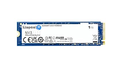Kingston NV3 1TB M.2 2280 NVMe SSD | PCIe 4.0 Gen 4x4 | Up to 6000 MB/s | SNV3S/1000G