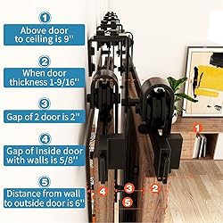 ZEKOO 12 FT Double Track Bypass Barn Door Hardware