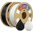 OVERTURE PLA Filament 1.75mm PLA 3D Printer Filament, 2kg Cardboard Spool (4.4lbs), Dimensional Accuracy +/- 0.03mm, Fit Most FDM Printer (Black & White)