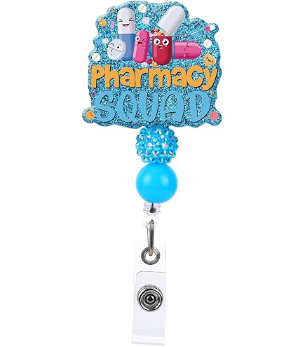 "Pharmacy Techs Know How To Mix It Up" Glitter Badge Reel - Funny Retractable ID Holder For Healthcare - View #5