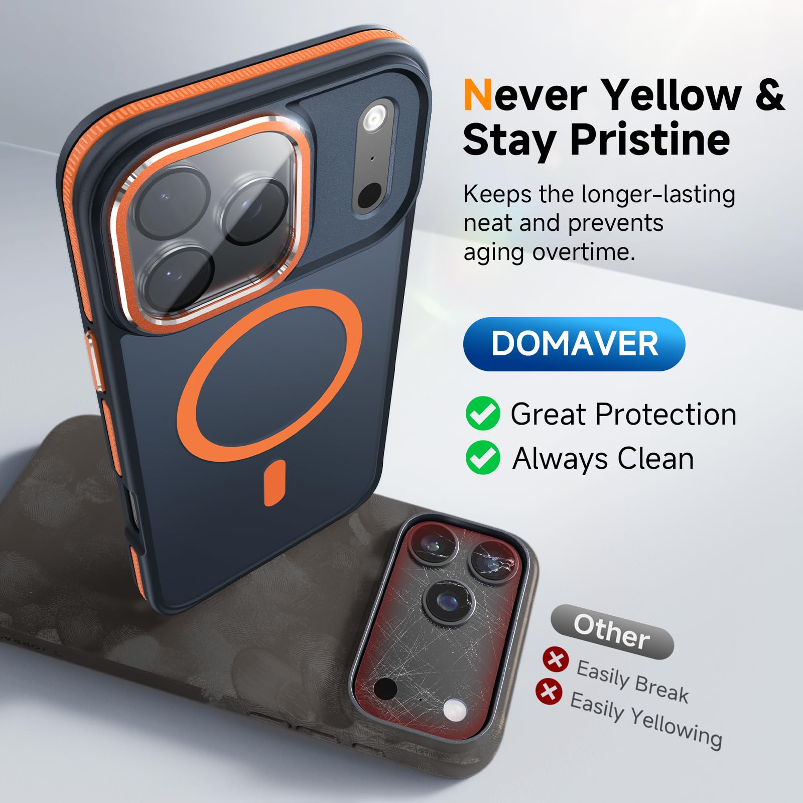 Magnetic 3 in 1 for iPhone 17 Pro Max Case, [Omni-Directional Protection] with 1x Screen Protector + 1x Camera Cover, [Seamless Work with Magsafe] Protective Case for iPhone 17 Pro Max Cosmic Orange