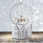 100MM White Christmas Scene Snow Globe by San Francisco Music Box Company