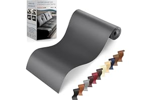 YAFLC Self Adhesive Leather Repair Tape Kit, 4"x 63" Leather Repair Patch for Furniture, Leather Repair Patch for Car seat, Sofas, Couch, Boat Seat Darker Grey
