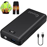 Eoyekli Heated Jacket Battery Pack 7.4V 20000mAh Compatible with ORORO and Venustas, Rechargeable Power Bank for Heated Jacket with LED Display, USB/Type-C/DC Output for Heated Jackets