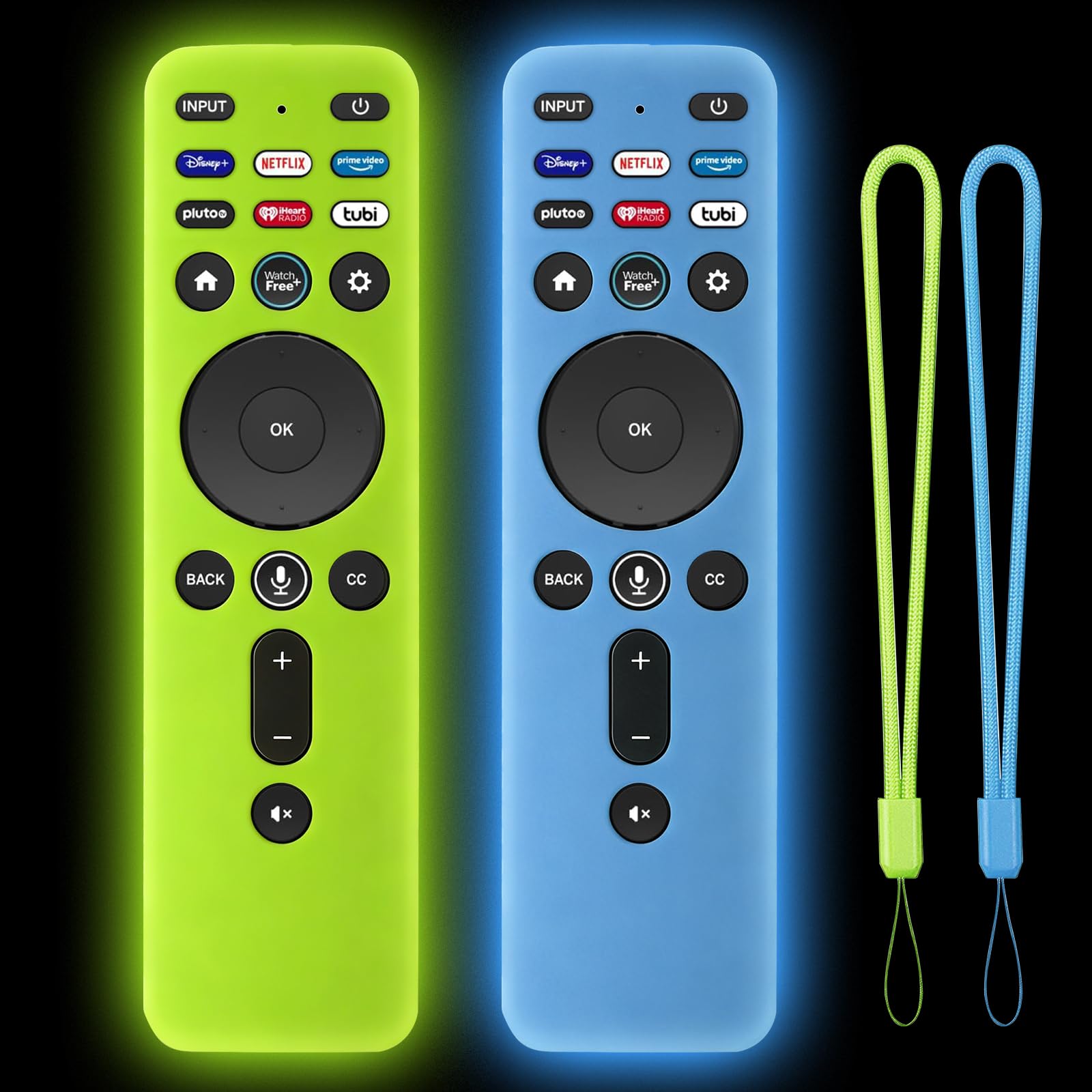 Photo 1 of [2Pack] Climberer Cover for VIZIO XRT260,Smart TV Remote Control Replacement Glow in Dark Protective Skin Case - Blue & Green (XRT260)