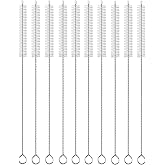 Straw Cleaner Brush Extend 12 inch, Extra Wide 12mm diam Pipe Cleaners, Extra Long Straw Brush for Sippy Cup, Water Bottle and Tubes, Drinking Straw Cleaning Brush Set 10 Pack