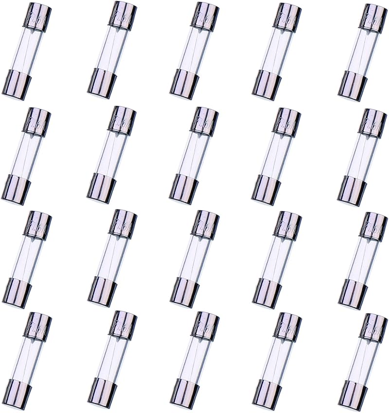 HUAREW F1.6AL250V 20Pcs 5x20mm Glass Fuse 1.6A 250V Fast-Blow Pack