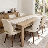 Farmhouse Dining Table for 6, Rectangle Dining Table, Kitchen Table Oak | Large Modern Wood Table for Home Office &amp; Family Gathering - Sturdy Design
