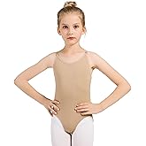 DANSHOW Women and Girls Nude Seamless Camisole Undergarment Leotard with Transition Straps