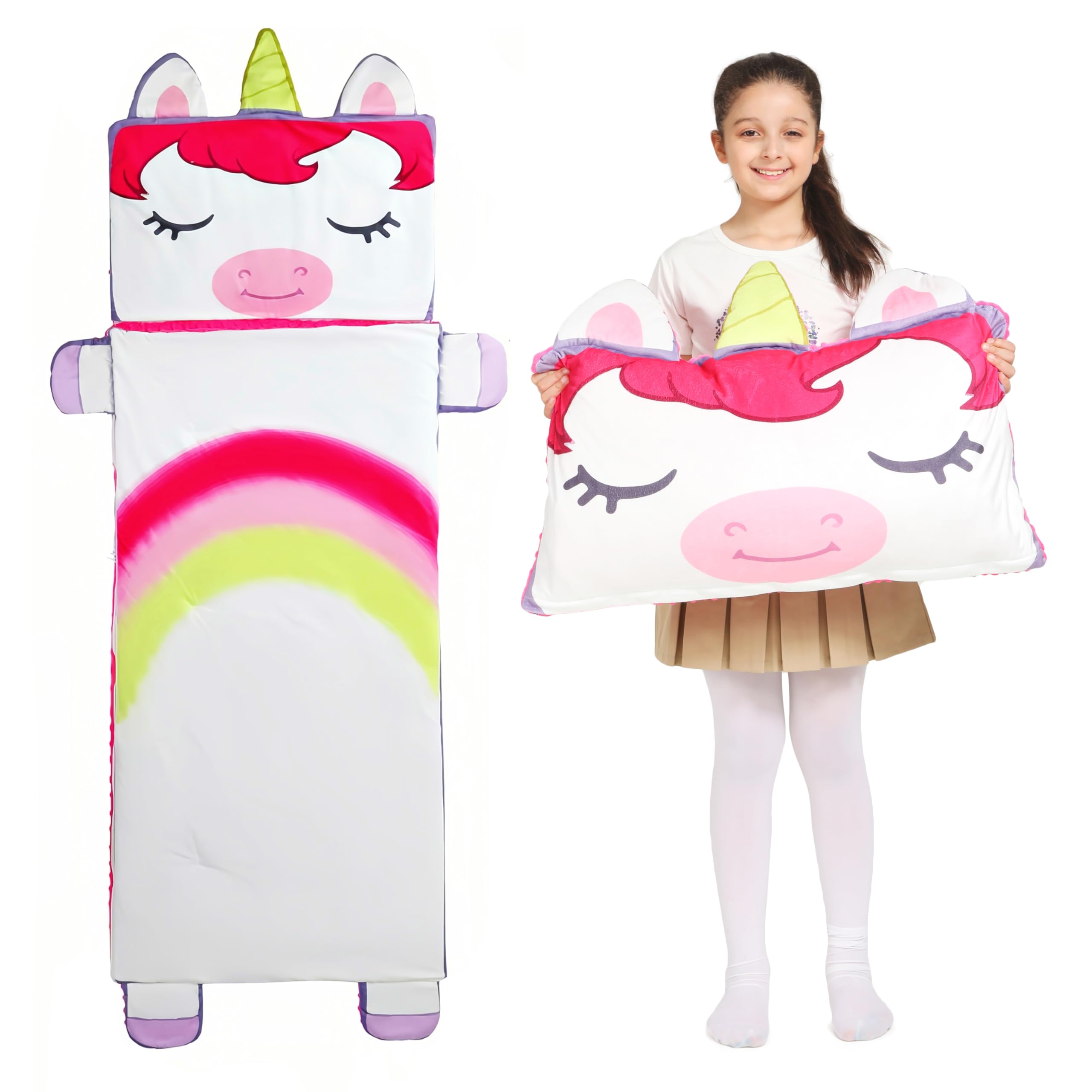 Wbesty Toddler Nap Mat for Kids Sleeping Mat Napping Mats Slumber Bags Foldable and Portable for Boys Girls Kindergarten Daycare Travel Camping,Unicorn Style — image 1