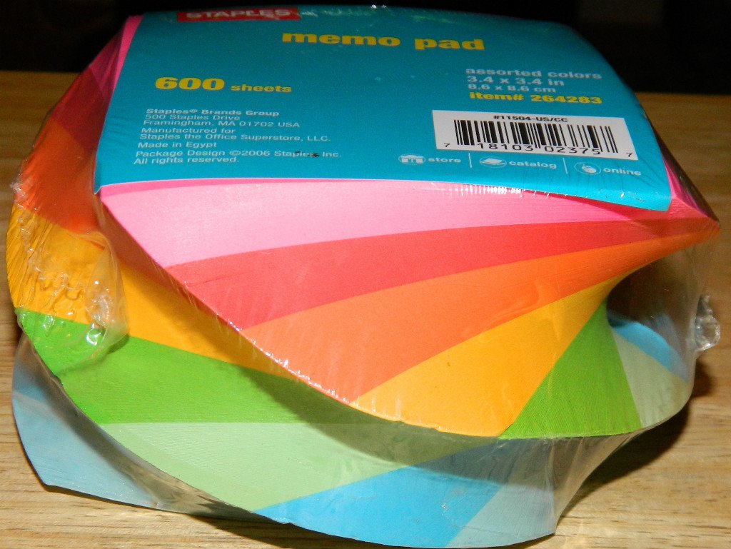 1 X Rainbow Twist Memo Pad, 600 sheets by Staples Amazon.co.uk Office