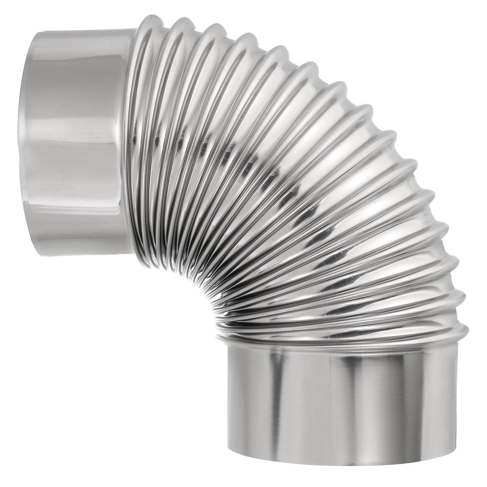 PATIKIL 90 Degree Stove Pipe, 1Pcs 4.72 Inch Elbow Stainless Steel Chimney Flue Extension for Outdoor Camping Tent Wood Stove Accessories Vent Exhaust, 8.66 Inch Length