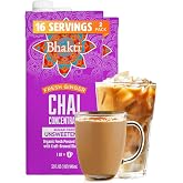 Bhakti Chai Tea Concentrate, Unsweetened Sugar-Free, 16 Servings, Pack of 2 | Organic Fresh Pressed Ginger, Black Tea, Spiced, Dairy-Free, Vegan, Gluten Free for Hot or Iced Drinks