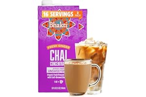 Bhakti Chai Tea Concentrate | Sugar-Free, Organic Fresh Ginger, Black Tea, Spiced, Dairy-Free, Vegan (Pack of 2)