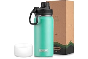 koodee Water Bottle for School-16 oz Stainless Steel Triple Wall Vacuum Insulated Water Bottle for Girls, Wide Mouth Bottle with Leakproof Spout Lid (Teal)