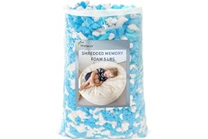 Welacer Shredded Memory Foam Filling 5lbs for Bean Bag Filler, Gel Particles Refill, Premium Soft and Comfortable Stuffing (Mix Colours and Irregular Shape)