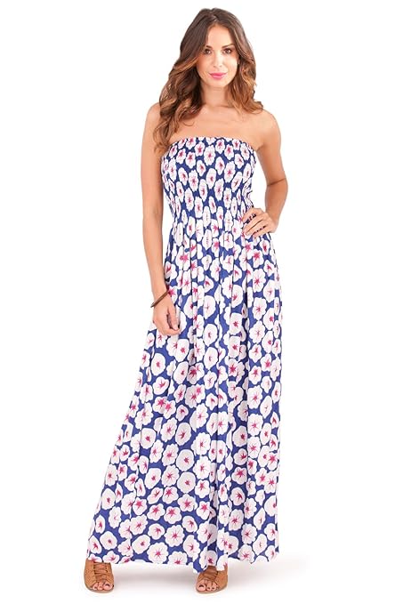 pistachio Damen Bandeau Paisleymuster Maxi Kleid Sommer NEU komplette Länge Rock