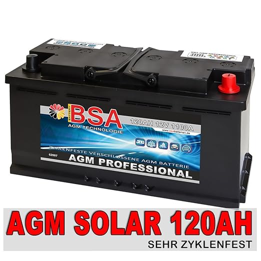 Solarbatterie 120Ah 12V Versorgungsbatterie AGM GEL Wohnmobil Batterie 100AH