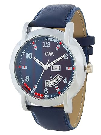 Analog Blue Leather Mens Watch-074