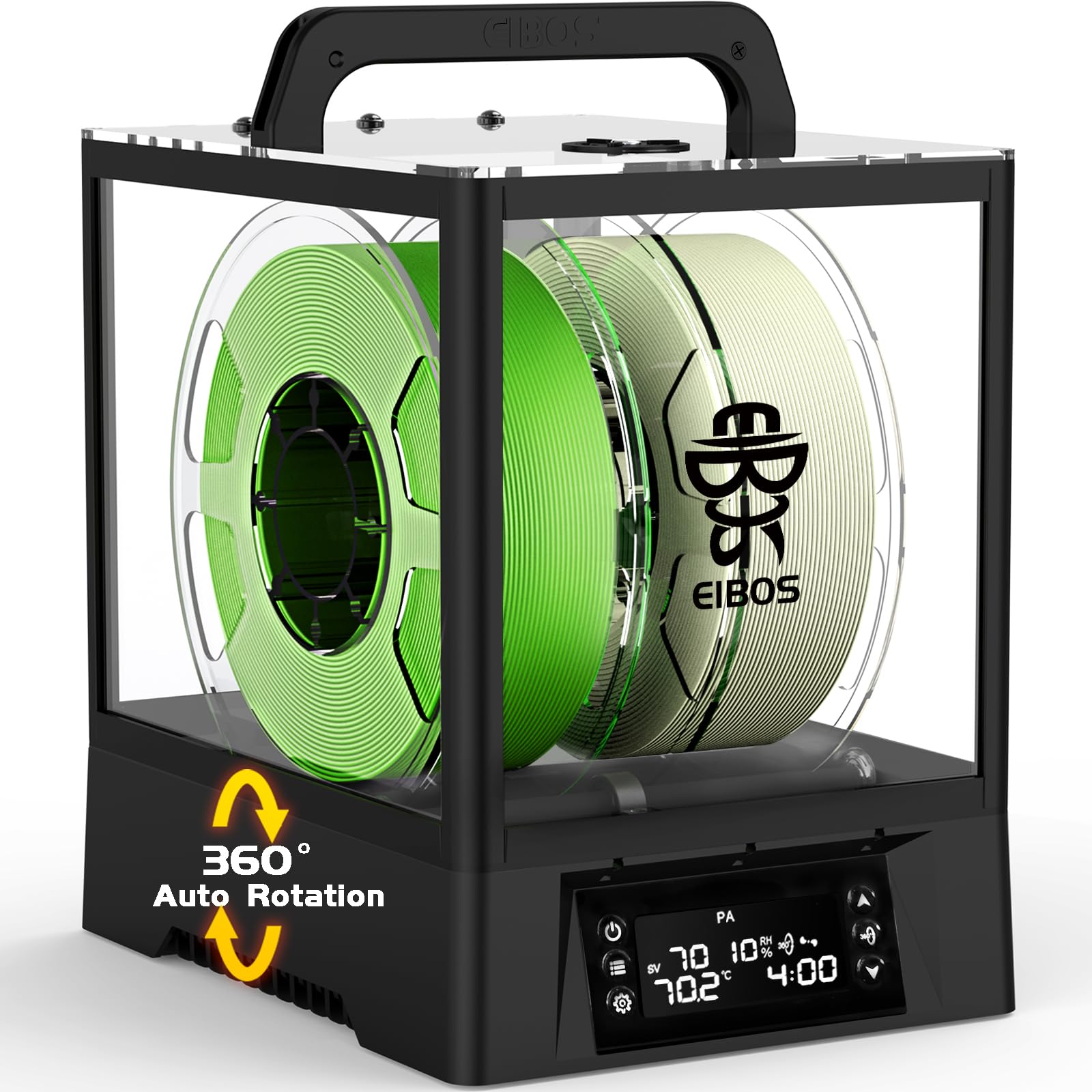 Photo 1 of ?EIBOS Upgraded 2026? 3D Printer Filament Dryer Box Polyphemus with Fan, Spool Dry Box with Auto-Rotation, Auto-Humidity Hold, Large Space for 3KG Spools, for Nylon, PLA, TPU, 360° Heating, Up to 80?