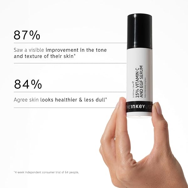 THE INKEY LIST 15% VITAMIN C + EGF SERUM. REGENERATE DULL SKIN, IMPROVE SKIN ELASTICITY, 1.0 FL OZ