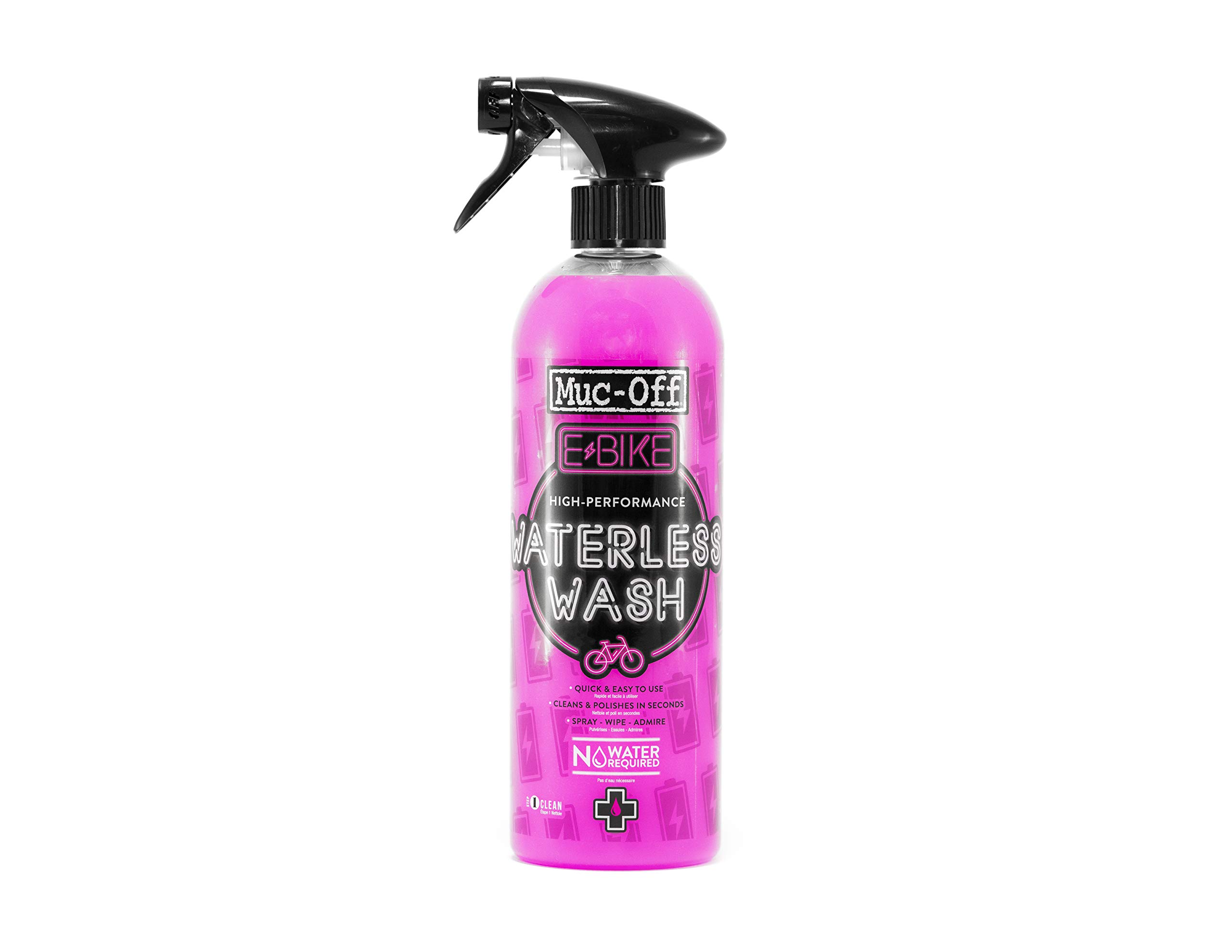 Muc-Off E-Bike Waterless Wash, 750 Millilitres - High-Performance, No Rinse Bike Cleaning Spray That Cleans And Polishes - Suitable For Electric Bikes