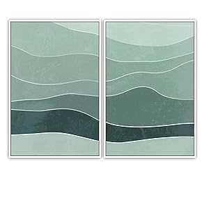 SIGNWIN 2 Piece Framed Canvas Wall Art Minimalism...