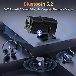 [180°Adjustable Stand] Smart Mini Projector with