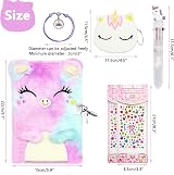 ICEBLUEOR Secret Diary Plush Cat Set for Girls with Lock Unicorn Coin Purse view 2