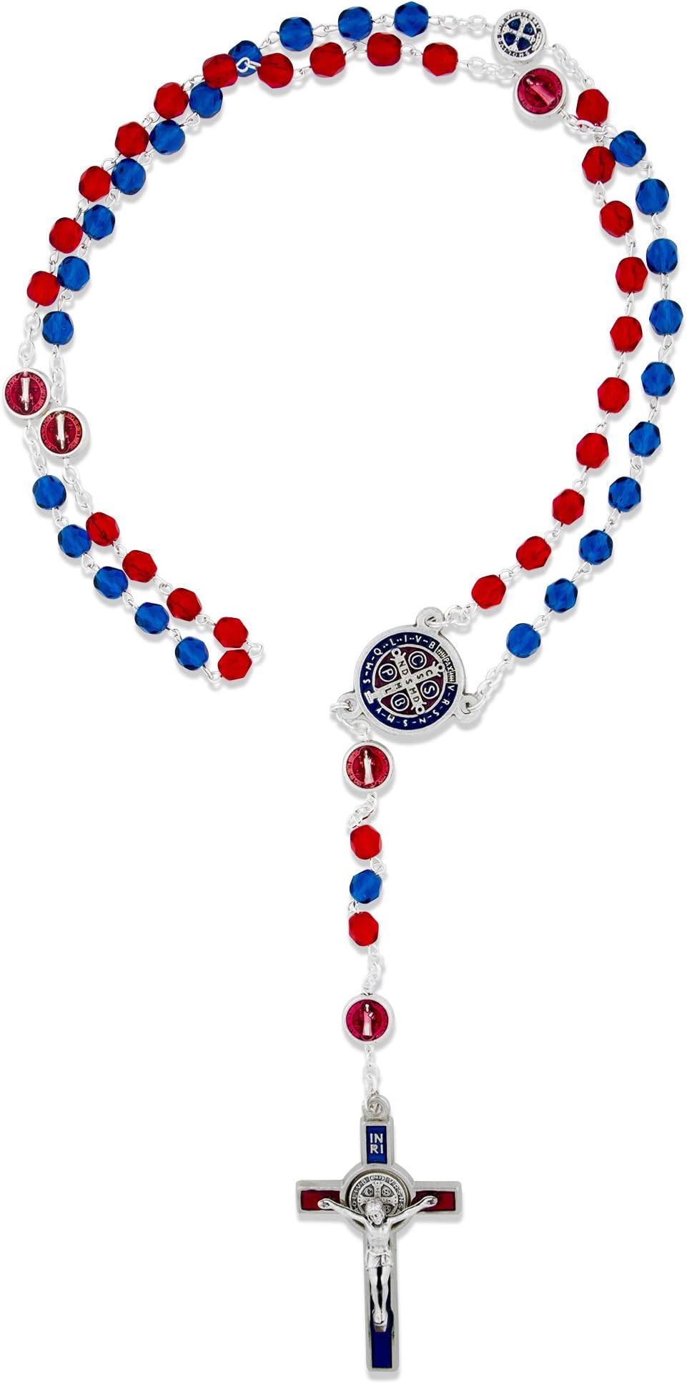 VenerareVatican Imports U.S.A. Rosary Saint Benedict Rosary with Crystal Beads