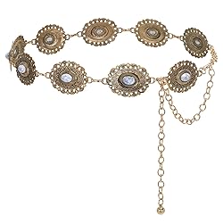 JASGOOD Western Metal Concho Belt for Women Cowgirl