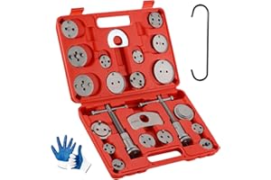 Punmew Brake Caliper Compression Tool 24-Piece Heavy Duty Disc Brake Piston Caliper Compressor Rewind Tool Set with C Hanger