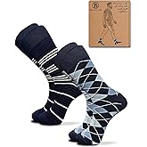 Easytwelve Men’s Dress Socks Size 8–13, 2 Pairs Mid-Calf Crew Socks for Business & Casual Wear, Gift Box