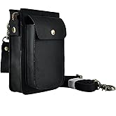 Le'aokuu Mens Genuine Leather Messenger Shoulder Satchel Waist Bag Pack