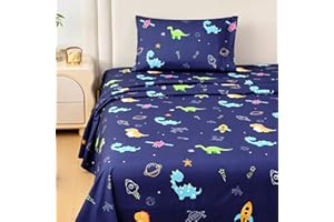 MICORAL Kids Twin Sheet Set Dinosaur, 3 Pieces Sheets for Boys & Girls, Soft Printed Microfiber Bed Sheets, Deep Pocket Cozy Toddler Bedding Set