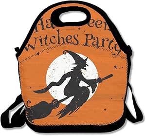Tijhdad Old Witch Wandering Cute Insulated Lunch Box Food Bag Neoprene