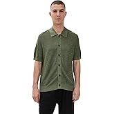 Theory Men's Relaxed Short Sleeve Button Down in Pacific Linen
