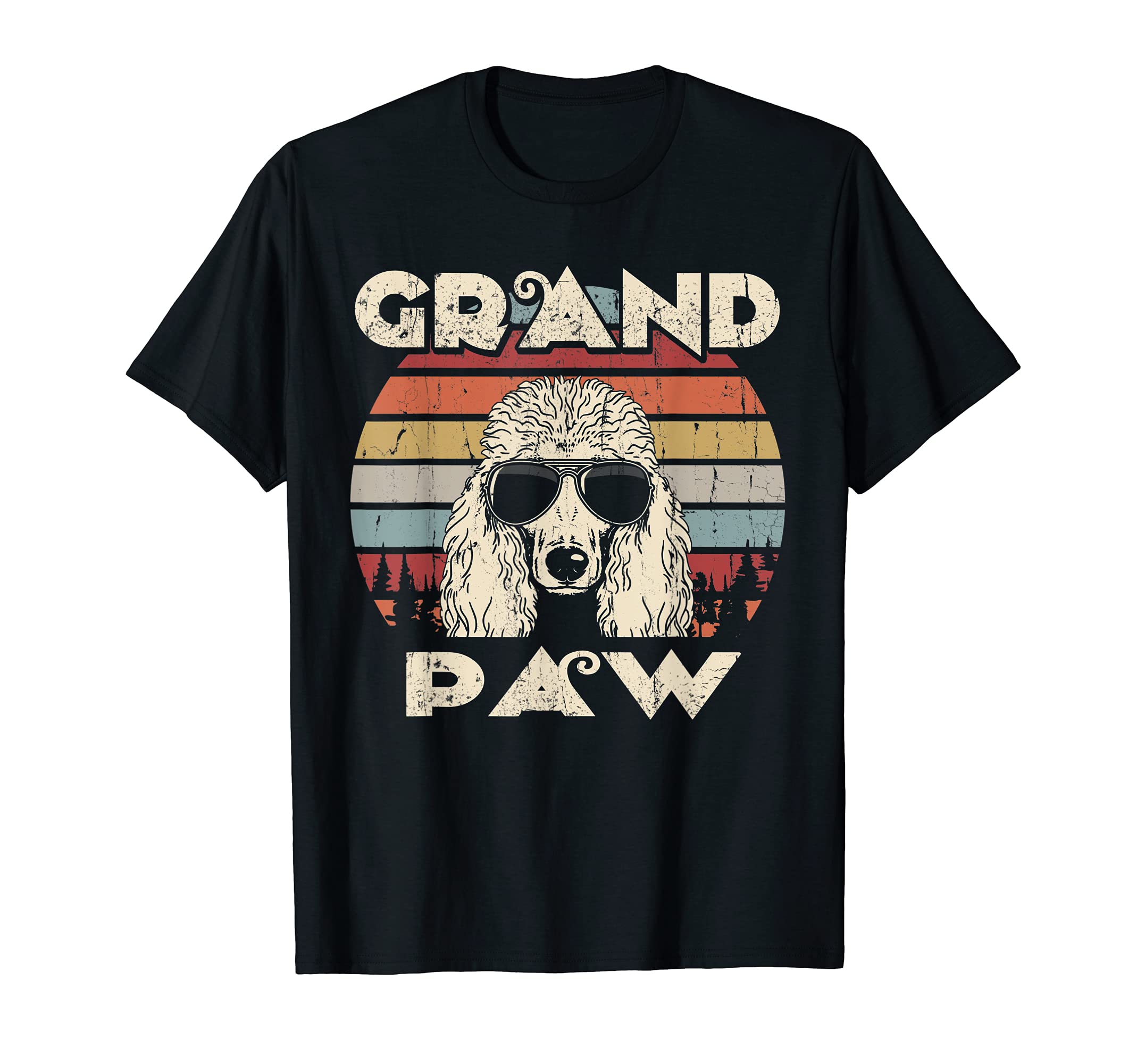 Grand Paw Standard Poodle dog lovers vintage retro T-Shirt