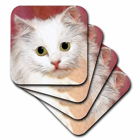 3drose Cst185232 Lot De 8 Dessous De Verre Doux Motif Chat
