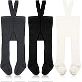 Cutecrop 3 Pack Suspender Leggings Baby Infant High Waist Legging Tight Sock Toddler Winter Cotton Warm Pantyhose 0-12 Months
