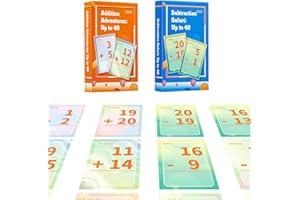 Alened Addition and Subtraction Flash Cards, Math Facts Flashcards 1-20, Math Manipulatives Games for Kindergarten, 1st, 2nd, 3rd, 4th, 5th, 6th Grade Kids Ages 4-12