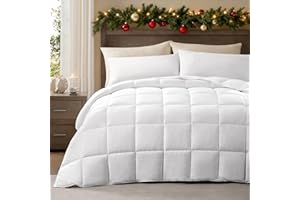 ACCURATEX Lightweight Duvet Insert Queen Size - 100% Cotton Shell, 250GSM Filling Summer Down Alternative Comforter,Ultra-Sof
