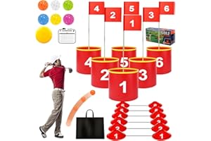 Golf Game Set for Adults and Kids Portable 6 Holes Golf Practice Game with Flags and Balls for Park, Beach, Backyard, Lawn