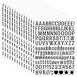 2460 Pcs Letters Stickers 0.5 Inch Black Alphabet